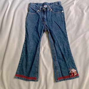 Gymboree size 5t girls flare jeans Gingerbread house embroider sugar and spice